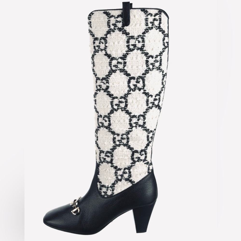GUCCI tweed logo riding boots …. EXQUISITE! 10.5